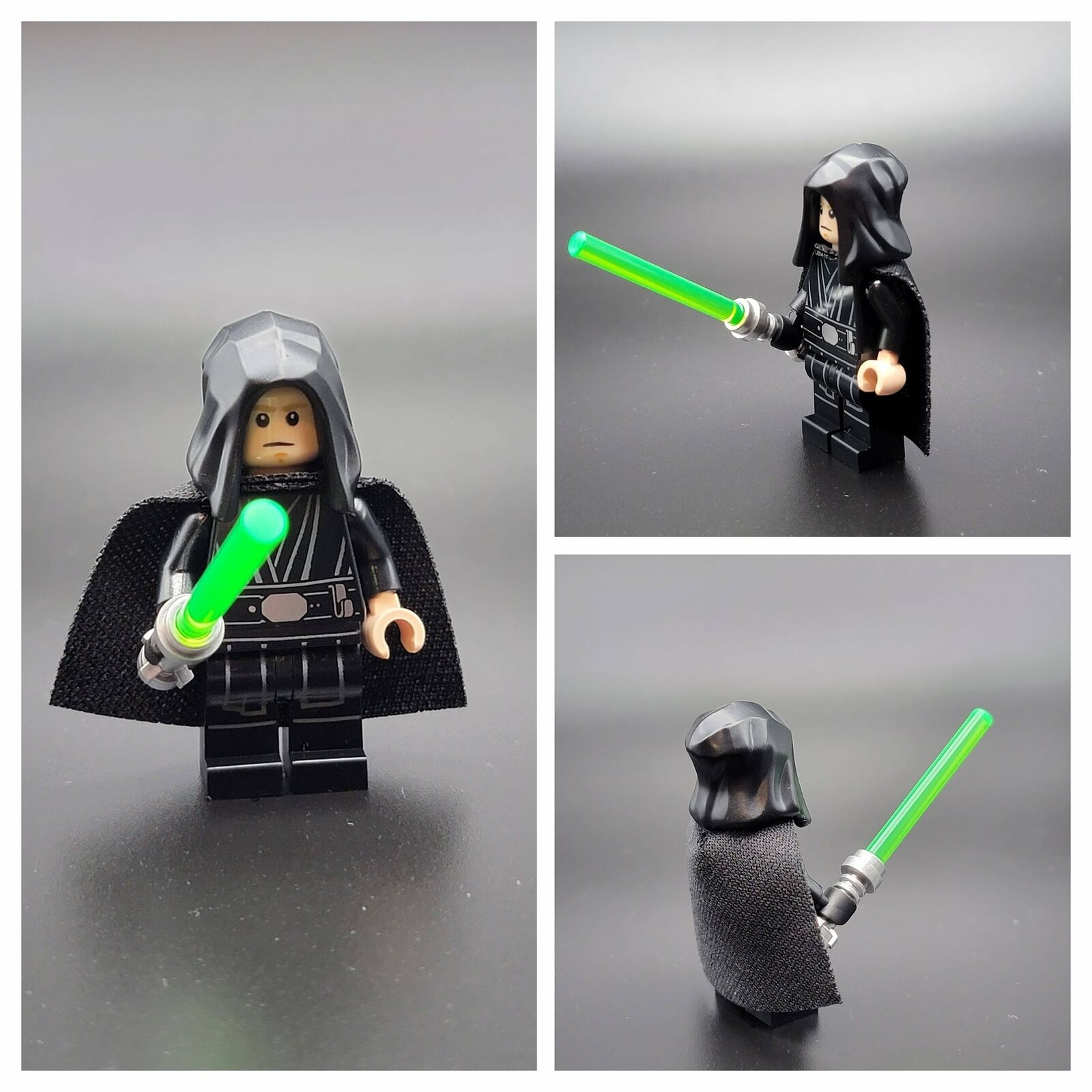 LEGO® Star Wars Luke Skywalker Black Hood w/ Cape & Lightsaber Minifigure 75324