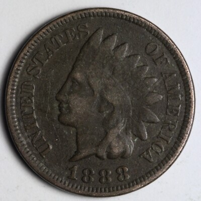 1888 Indian Head Cent Penny VF E153 DSE