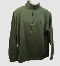  30 Izod Men's Green Quarter Zip Pullover Long Sleeve Sweater Mock Neck Size L