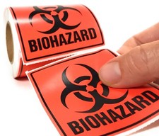 Biohazard 3 X 3 Perforated Stickers 250 Count Roll Warning Safety Label