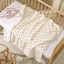 Blanket for Nursery Minky Blankets with Muslin Cotton 30x40in - Love - NEW 