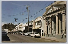 Postcard Grass Valley California Street View Bank of America
