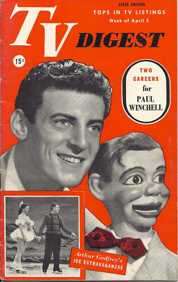 RARE 1952 PAUL WINCHELL & JERRY MAHONEY TV DIGEST GUIDE MAGAZINE REGIONAL