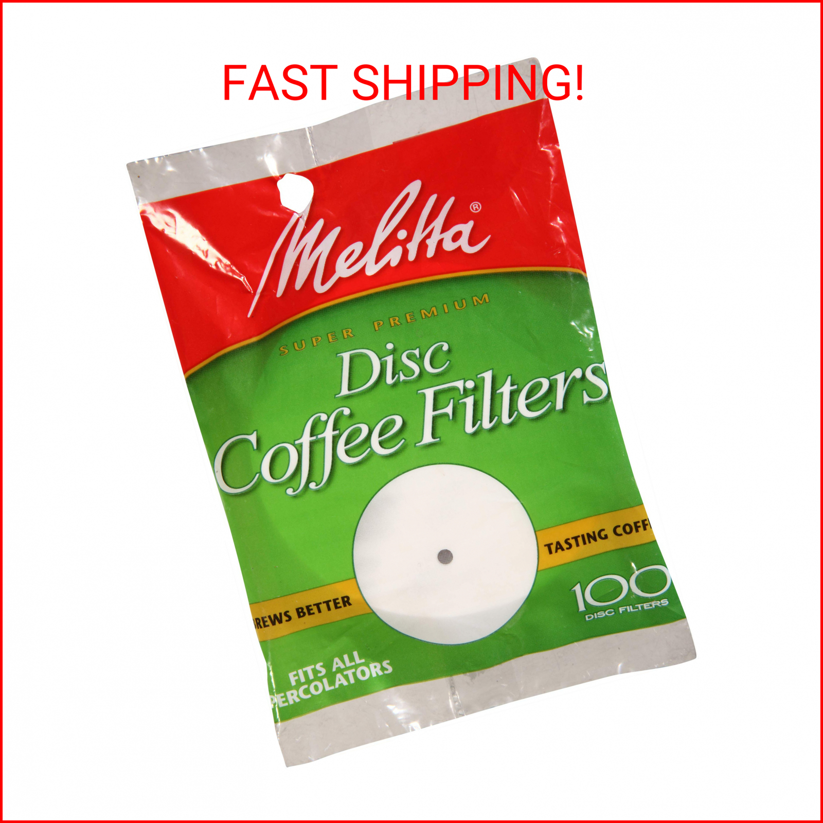 Melitta 3.5 Percolator Disc Coffee Filters, White, 100 Count