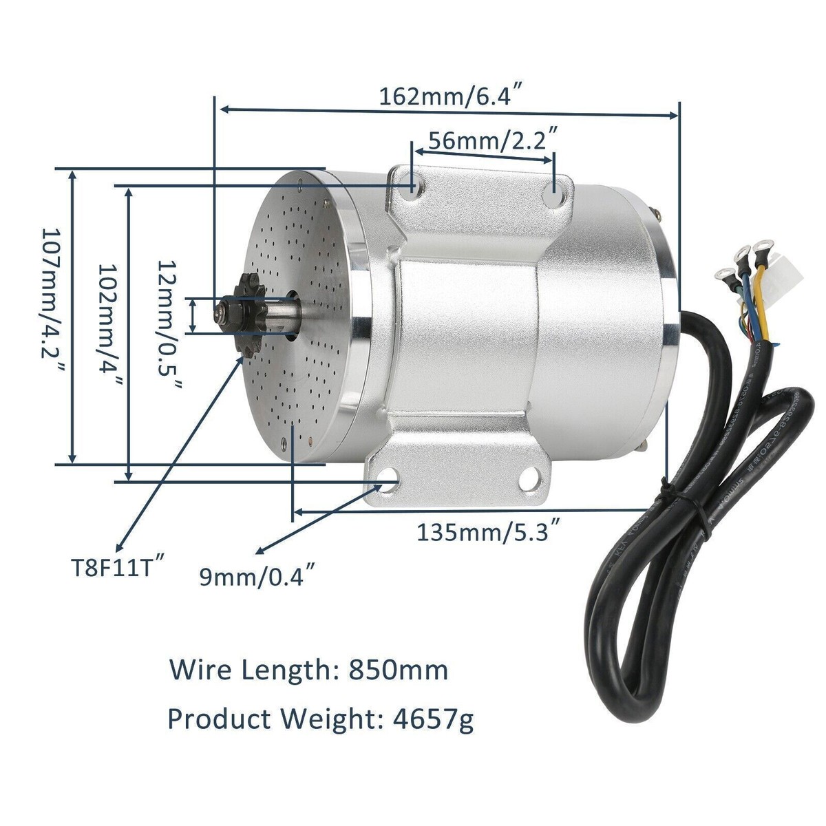 VEVOR Kit de moteur électrique sans balais, 500 W, moteur électrique CC pour karts, 36 V 3000 tr