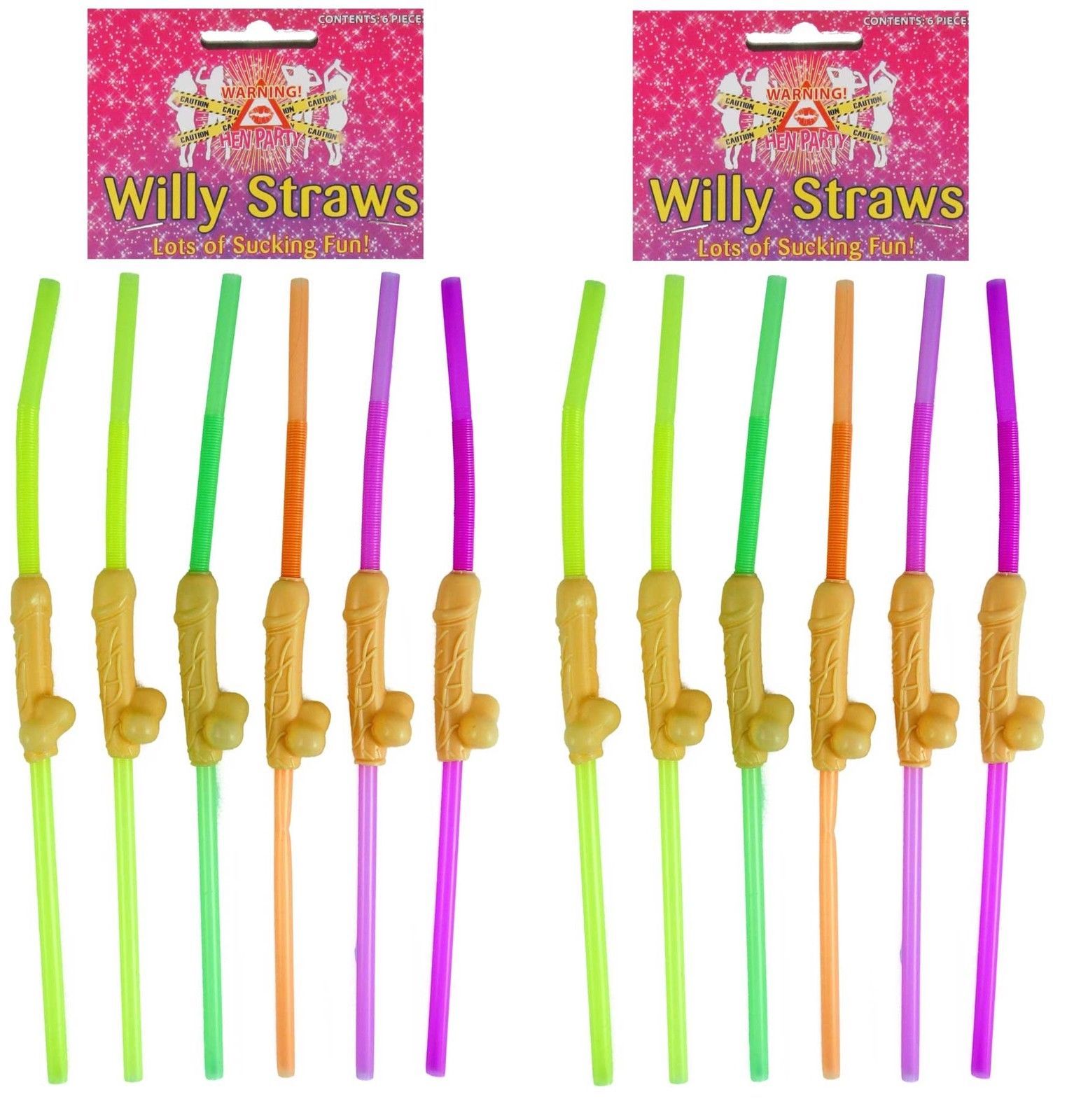36 NEON WILLY STRAWS STRAW SUCKING HEN PARTY NIGHT DO ACCESSORIES DRINK