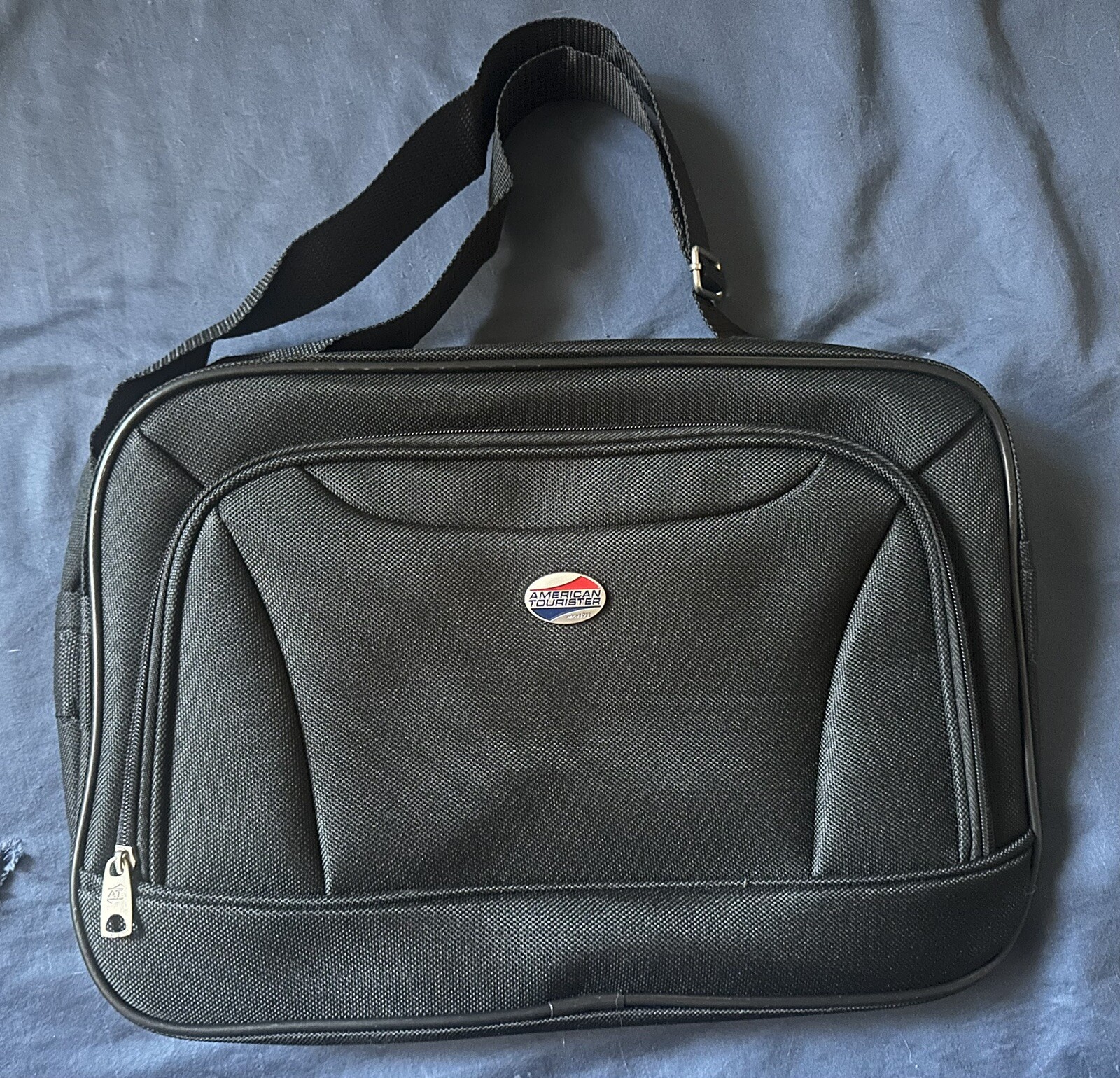 American Tourister Black Carry-On Tote Bag with Shoulder Strap & Zipper - New