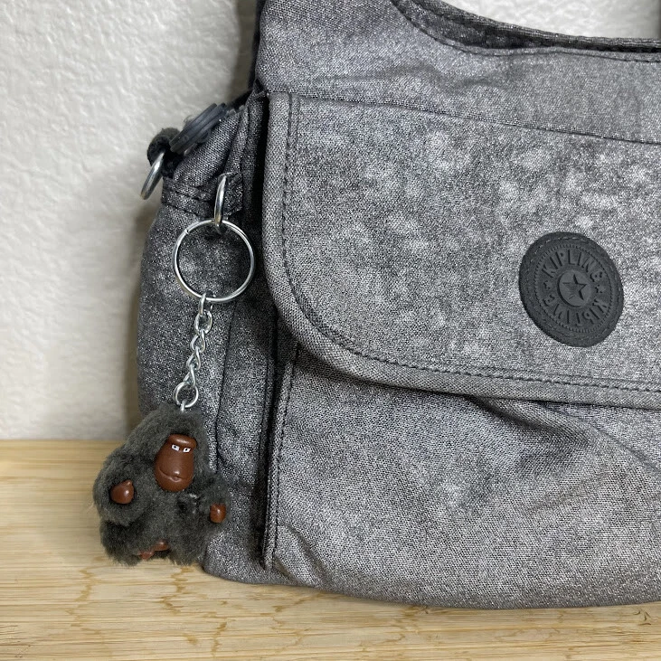 Kipling наплечная сумка нейлона серебра серый Felix маленький двойной ручки Дамская сумка сумочка - Изображение 2 из 4