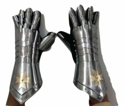 Medieval Steel Gauntlets Late Gothic Knight Armor Gloves Warrior Reenactment Art