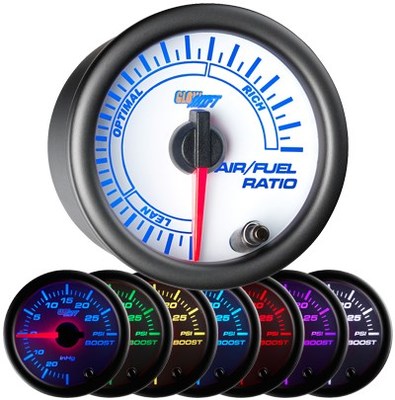 52mm GlowShift White 7 Color Needle Air / Fuel Ratio Gauge Glow