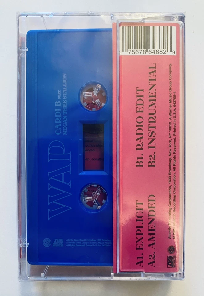 Cardi B Megan Thee Stallion WAP Cassette Tape Single Limited Edition Blue NOS - Image 2 of 3