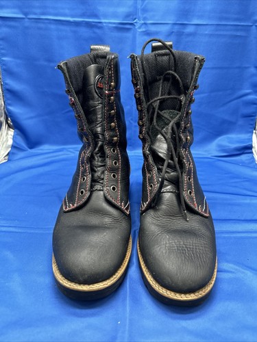 Bronx Biker Boots Styled by Dijkmans Women’s Size EU 42 US 10 Leather Red Stitch - Picture 2 of 15