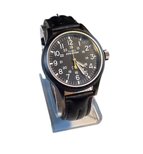 TIMEX Expedition Indiglo Men's Watch Black WR New Battery Mint