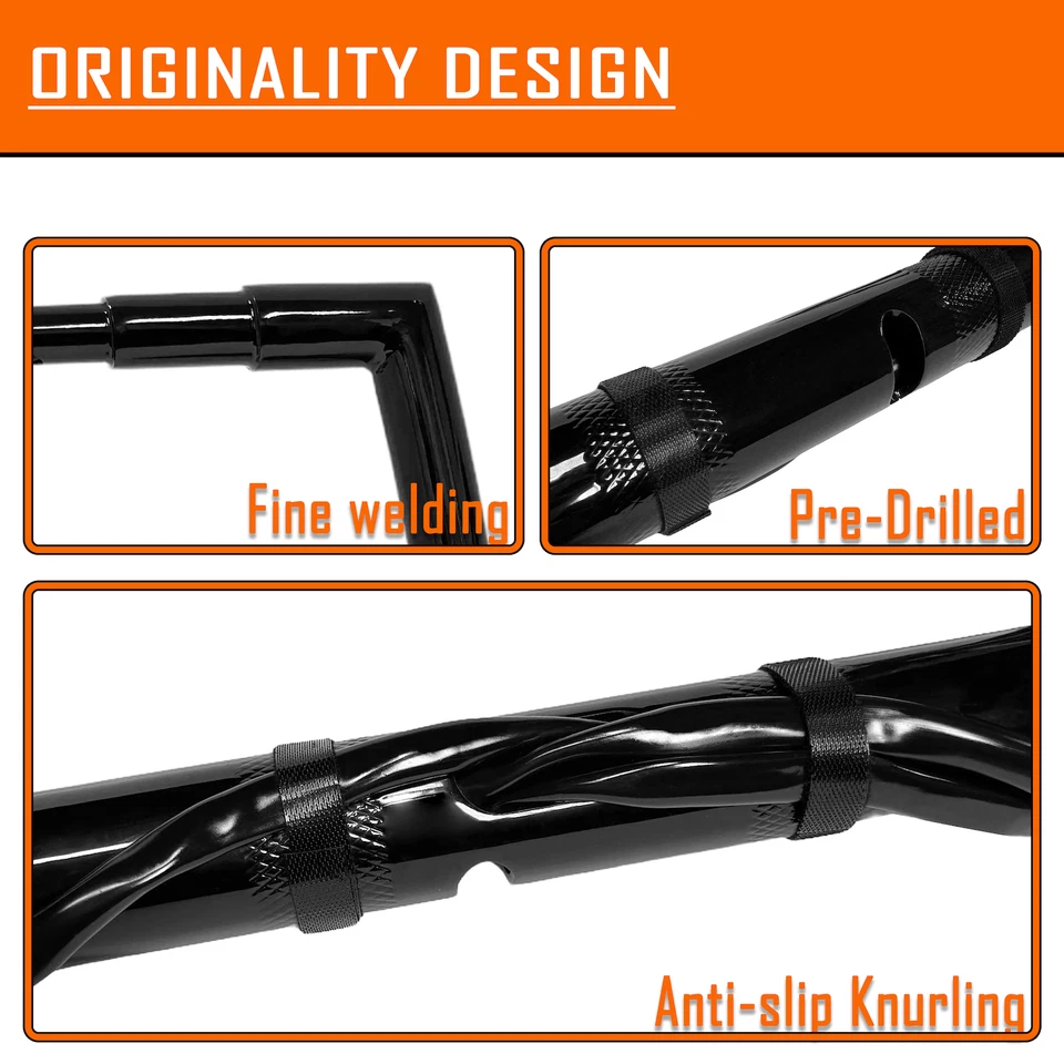 Черный проводной руль 14 дюймов 1,5 дюйма 32 мм для Harley Road Glide 2008-2013 годов выпуска - Изображение 4 из 4