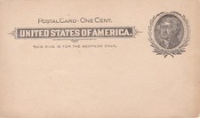 XIX c USA card Jefferson 1c unused
