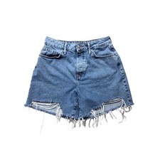 Forever 21 Premium Womens Denim Shorts Size 27 Medium Wash High Rise Distressed