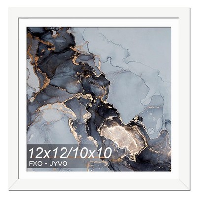 Fxojyvo 12x12 Frame White, Display Picture 10 x 10 with Mat or 12 x 12 Withou...