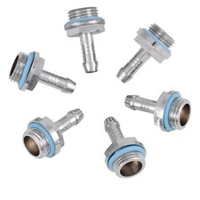 6 PCS G1/4" Thread Barb Connector for PC Water Cooling Tube 7.5mm TwoTouch