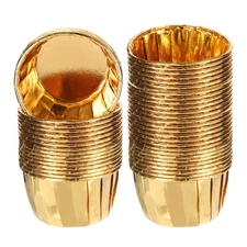 50Pcs Mini Metallic Foil Cupcake Liners for Baking Cupcake Gold