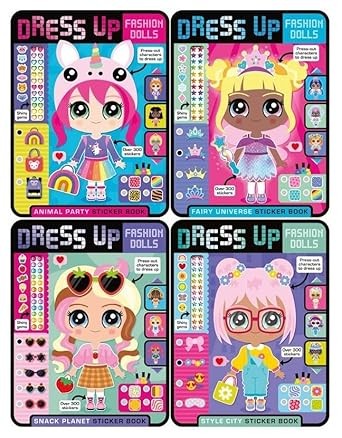 Dress Up Fashion Dolls by Sophie Collingwood 4 Sticker Activity Books-Ages 5+-PB - Image 2