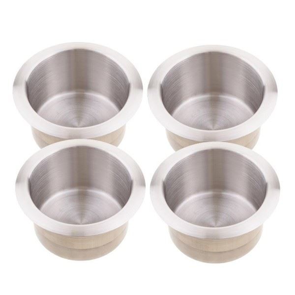 4Pcs 85Mm Edelstahl Einbausystem Becherhalter Marine Boot Wohnmobil Camper-image