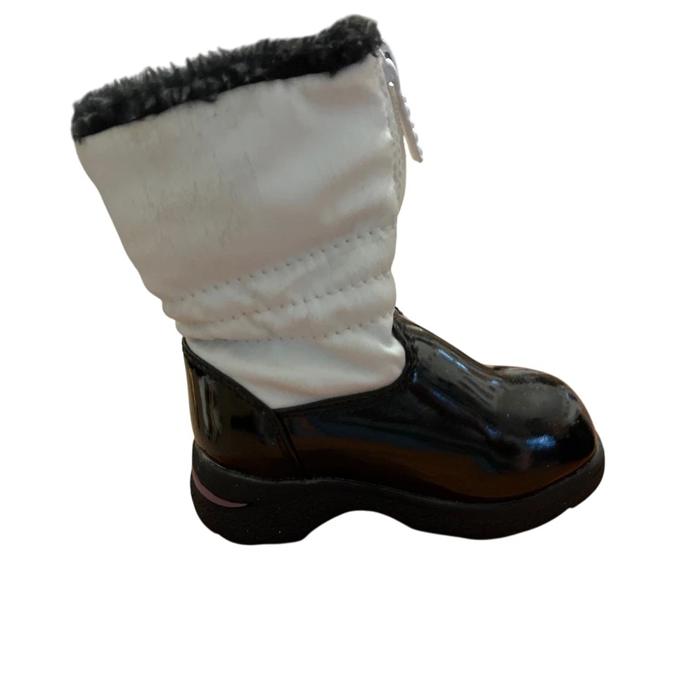 Totes Niños Niñas Negro Charol Copo de Nieve Invierno Botas de Nieve Talla 6 Niño Pequeño Foto 4 de 4