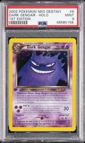2002 POKEMON NEO DESTINY 1ST EDITION #6 DARK GENGAR-HOLO PSA 9