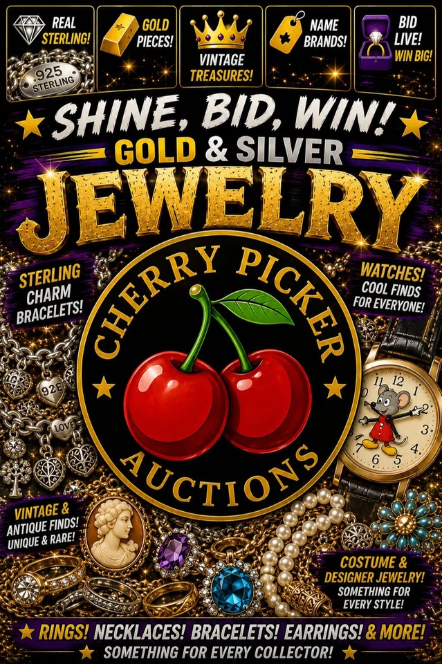 Cherry Picker Auctions - Vintage Jewelry, Sterling, Gold, Watches & More!