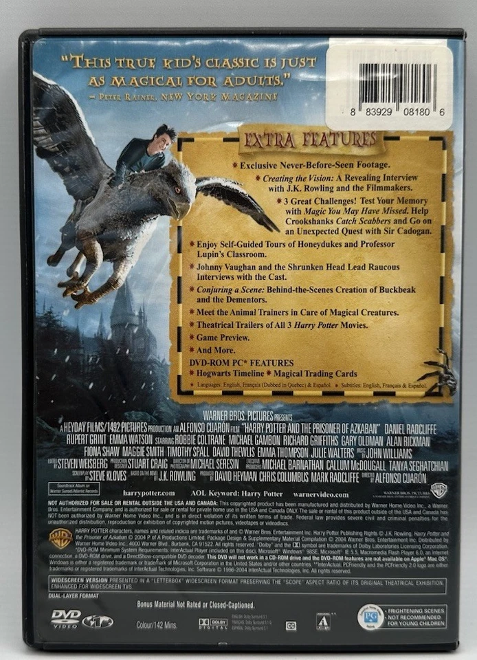 Harry Potter And Prisoner Of Azkaban DVD Widescreen 2-disc Daniel Radcliffe 2004 - Image 2 of 3