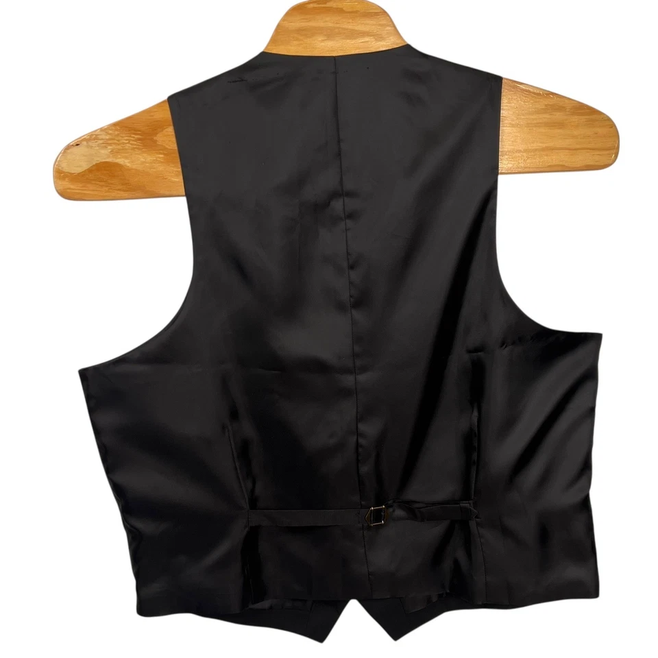 Chaleco Alfani Para Hombres Negro Calce Clásico Cuello en V Sin Mangas XL Botón Carrera Boho Foto 3 de 4