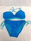 Blooming Jelly Tie Back Two Piece Bikini Set Swimsuit Blue Size L