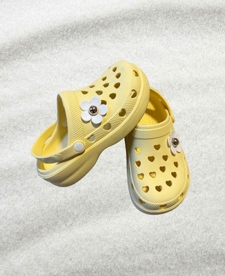 Girls  First Steps Yellow Clogs Slides Size 13 EUC