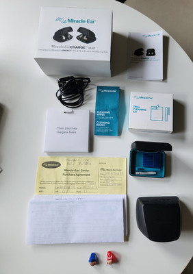Miracle-Ear Energy 3 ITC Hearing Aids Cleaned & Refurbished Charging + Case 