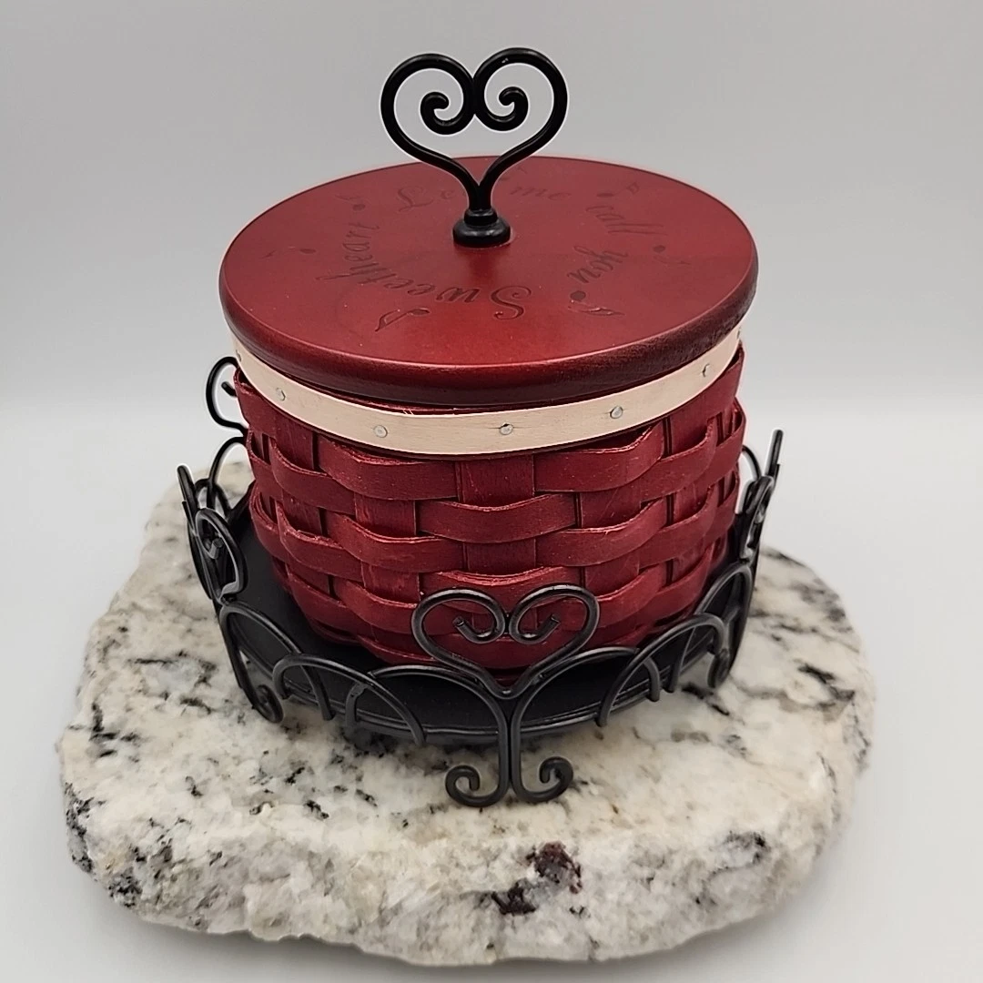 Lomgaberger ロンガバーガー ミニチュア キャセロールとスタンド Longaberger Stand Indiana Longaberger Baskets (2000-2004) for sale