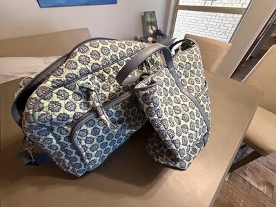 Vera Bradley Large Duffle and Medium Travel Tote Bags. Lot of 2 Blue Floral