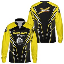 NEW Custom Name Men's Can-am Racing BRP Logo 3D Zip Long Sleeve Shirt All Size