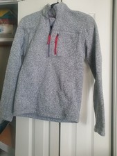 North Face Sweater Jacket Gray 1/4 zipper Boys Size L