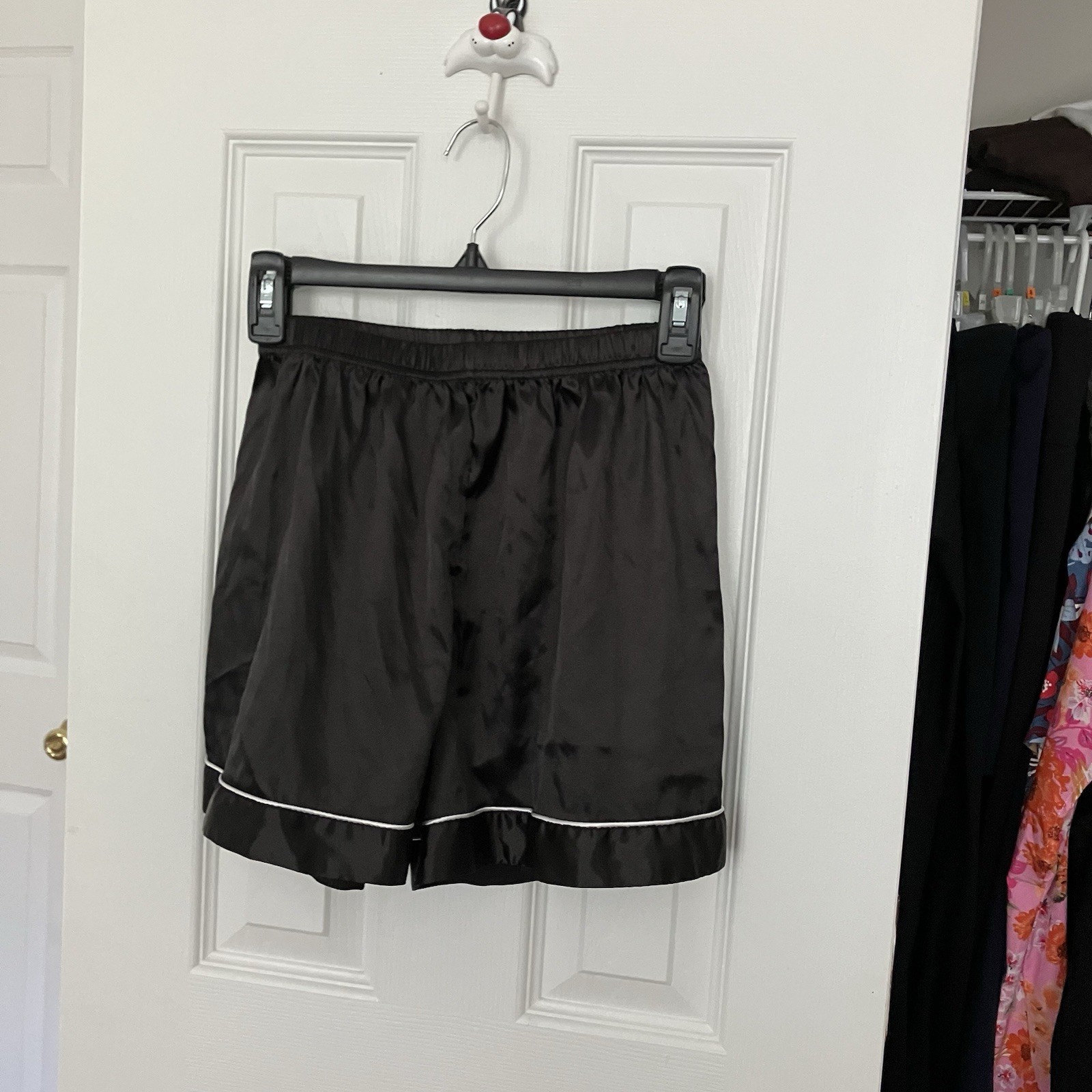 Amazon Essentials Black Silky Button Down Pajama … - image 3