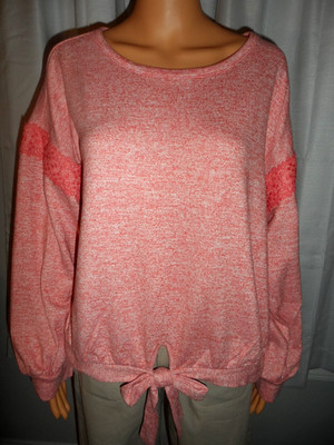 Pretty 89th & Madison size XL tea rose long sleeve knot front shirt women NWT