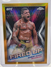 2024 Topps Chrome UFC Gold Fired Up Insert of Gilbert Burns /50!!! BOOKEND!!