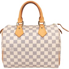 Louis Vuitton Damier Azur Monogram Speedy 25 Handbag Tasche