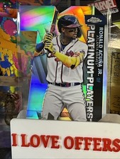 2021 Topps Chrome Update #CPDC-57 Ronald Acuña Jr Platinum Player Die Cut Braves