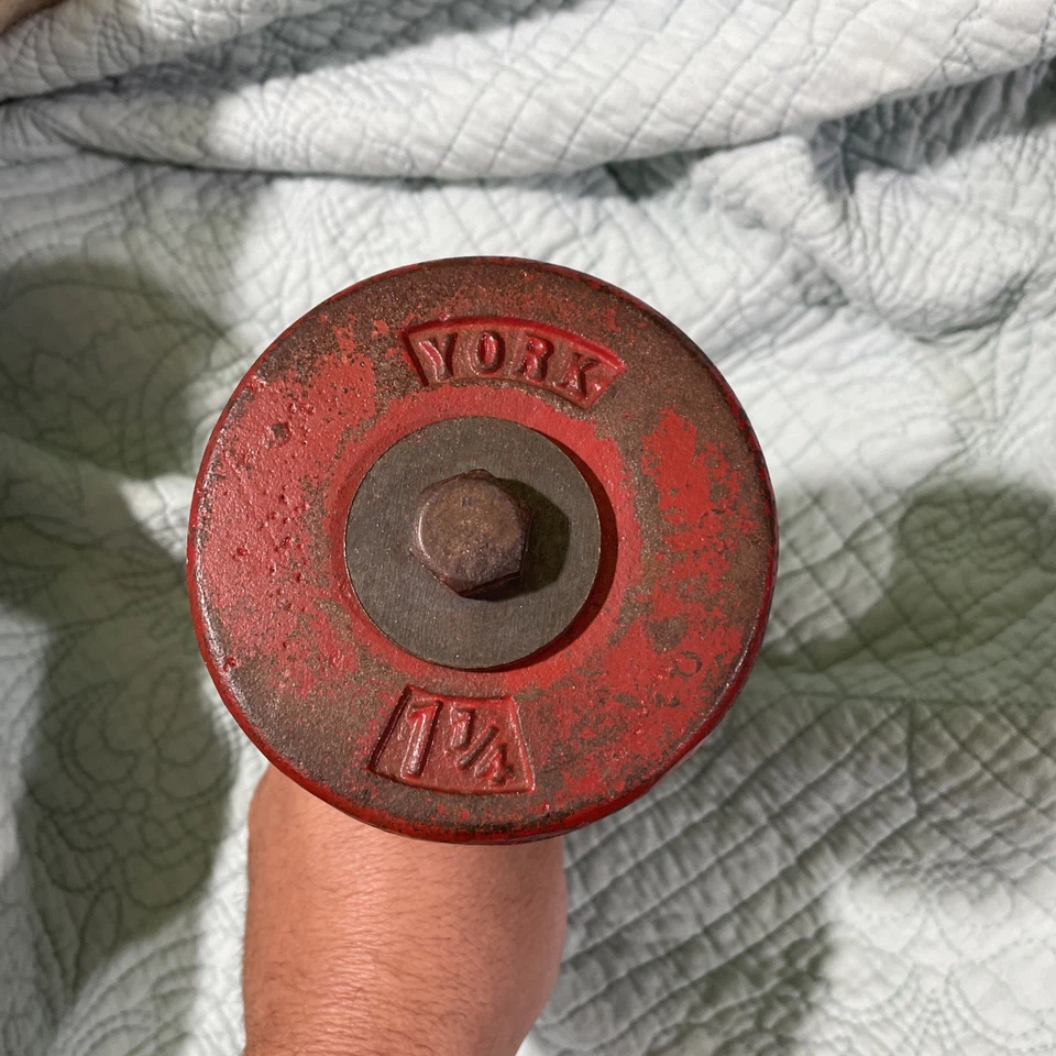 1 винтажная регулируемая весовая пластина для гантелей YORK 1 1/4 фунта - Изображение 2 из 4