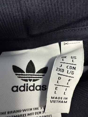 Adidas Hoodie Sweatshirt✨Men’s Large✨Trefoil✨Red Logo ✨Blue ✨Gray✨White Stripes - Picture 7 of 7
