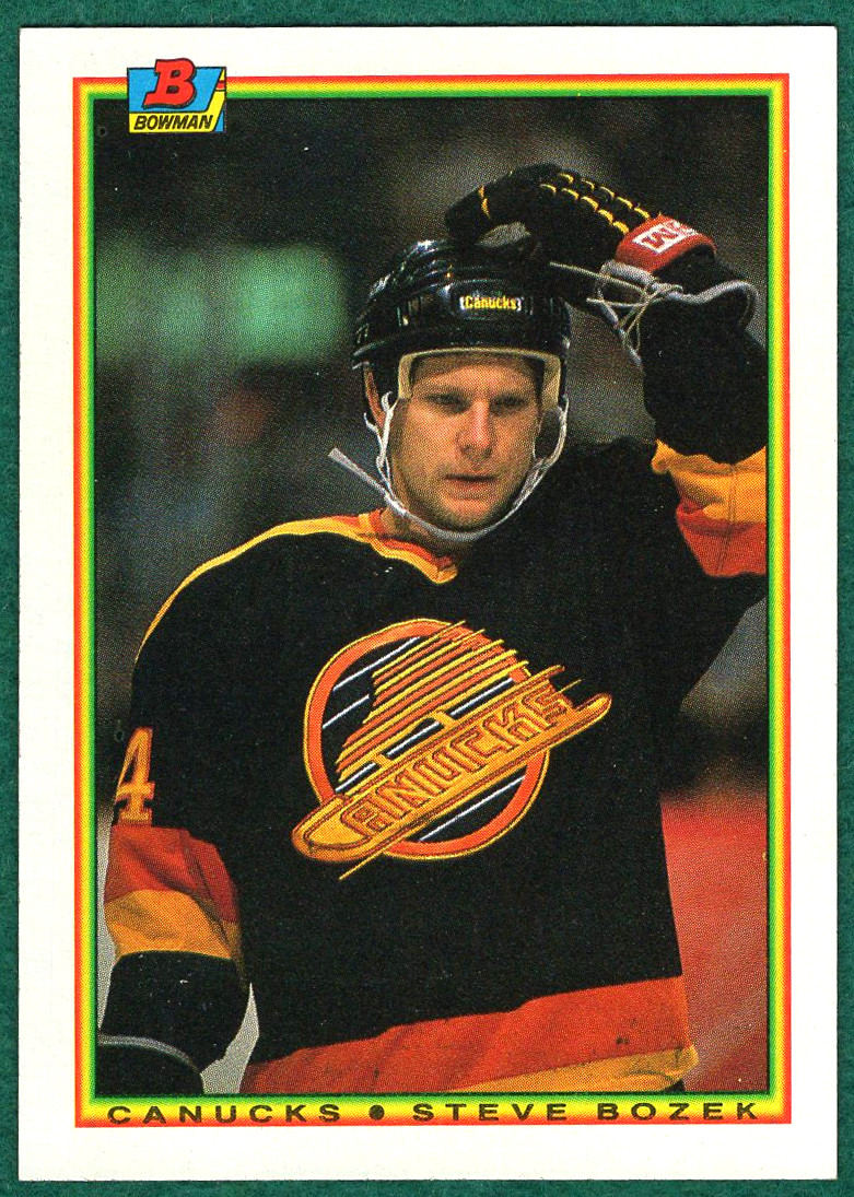 Steve Bozek - 1990-91 Bowman #64 - Vancouver Canucks Hockey Card