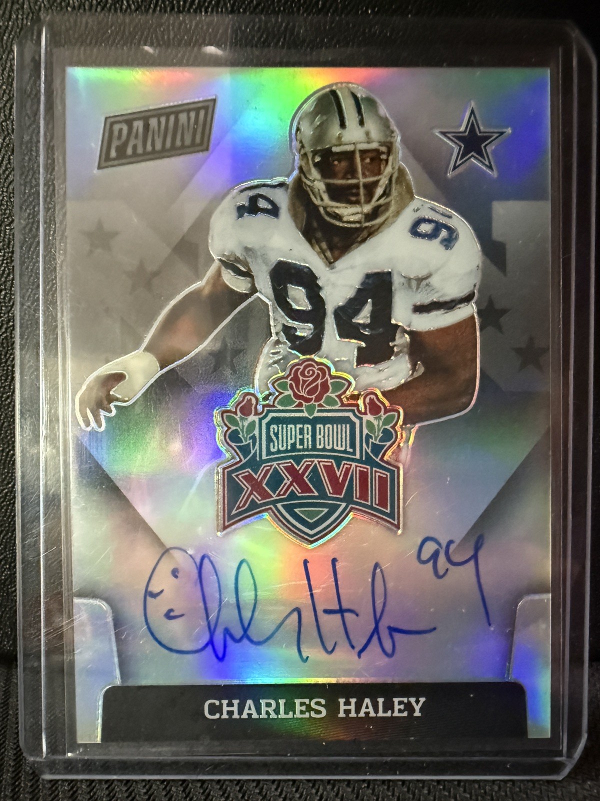 Panini 2022 Prizm Super Bowl XXVIII Auto Charles Haley #SBXXVIII-CH Cowboys
