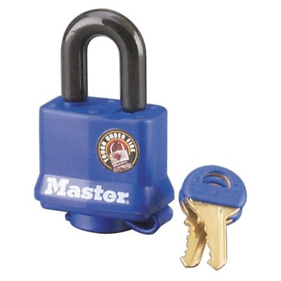 MASTER LOCK 312DLH Keyed Padlock, 1/2 in,Rectangle,Blue 6MCP6
