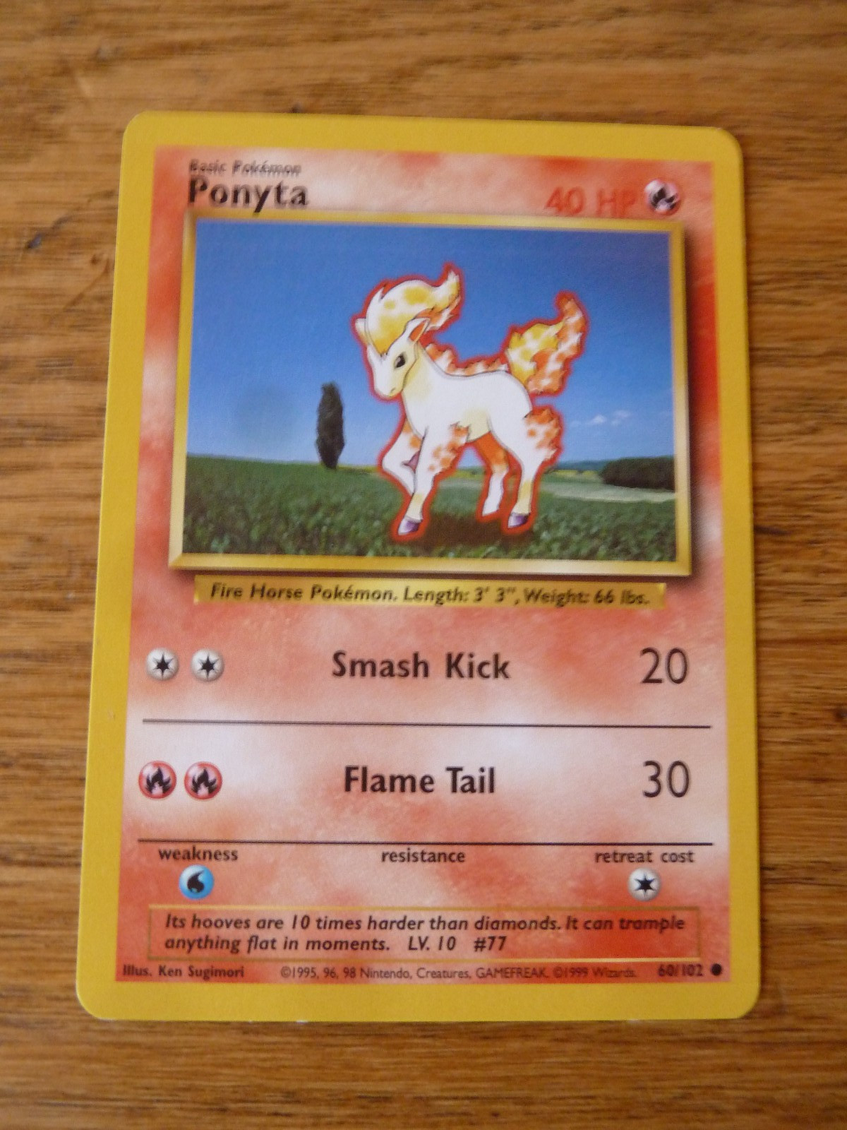 Ponyta 60/102 Base Set WOTC Pokemon TCG Regular Common 1999 lp