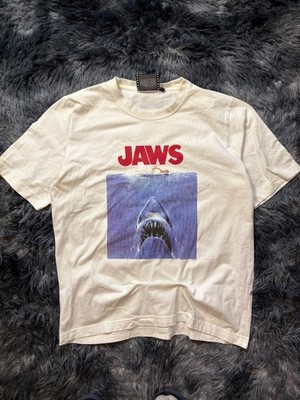 Vintage 2000s Jaws Universal Studios Shark Movie White Tshirt Size L