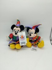 Disney Tokyo Disneyland 15 Year's Mickey  Minnie Mouse Jester Plush